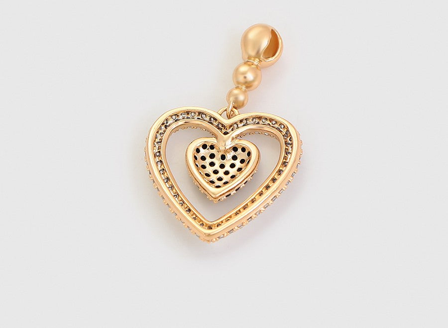 18K Gold Plated Pendant with Crystal Hearts image 3