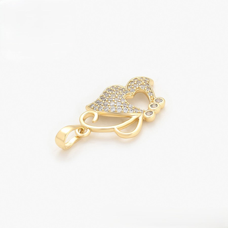 14K Gold Plated Butterfly Pendant with Crystal Pave image 3