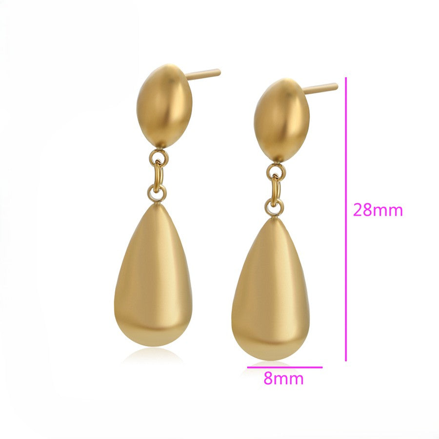 Elegant 14K Gold Plated Teardrop Dangle Earrings - Minimalist Style image 3