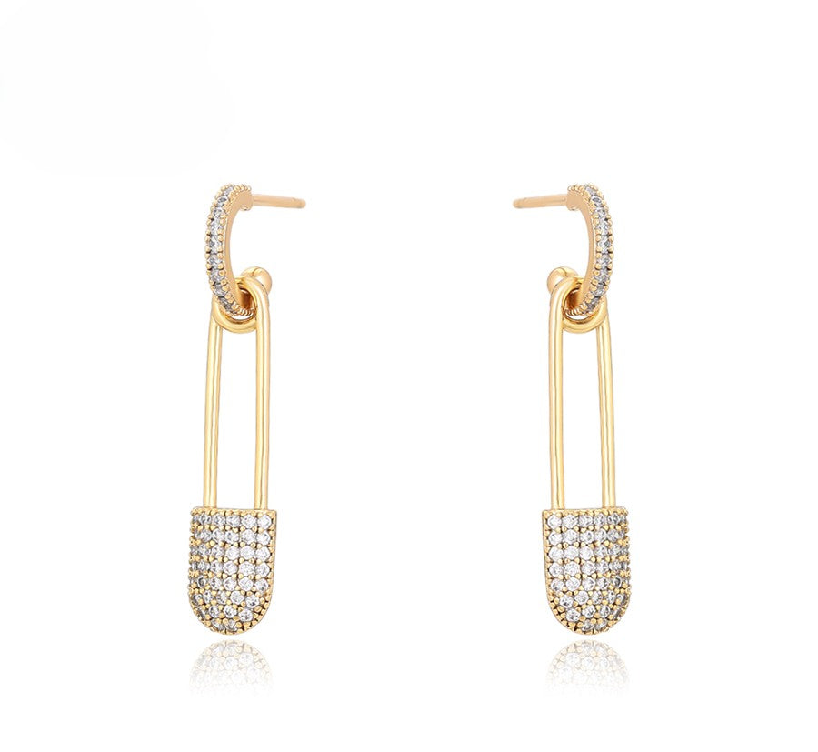 14k Gold Plated Pin Drop Earrings image 0