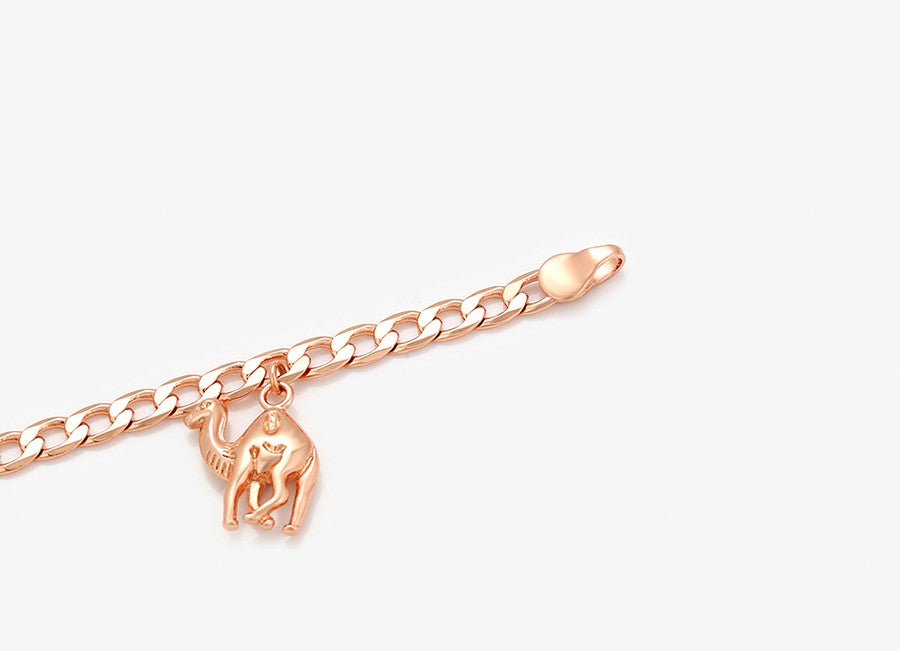 Rose Gold Charm with Lock, Key, Star, Arrow, and Leaf Anklets image 3