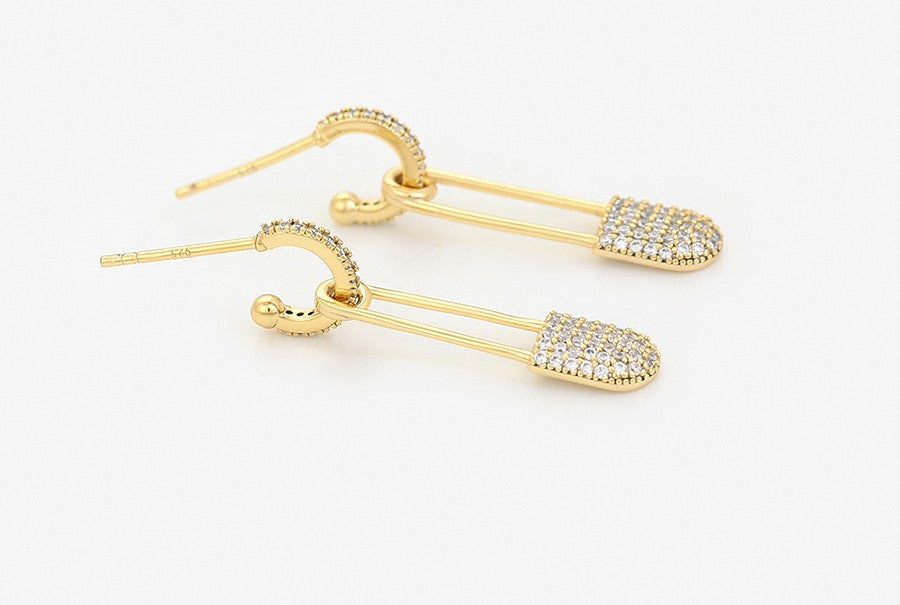 14k Gold Plated Pin Drop Earrings image 4