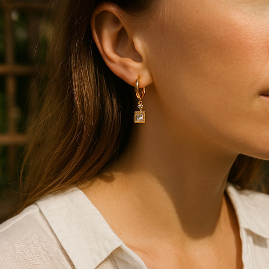 Elegant 18K Gold Plated Dangle Earrings image 1