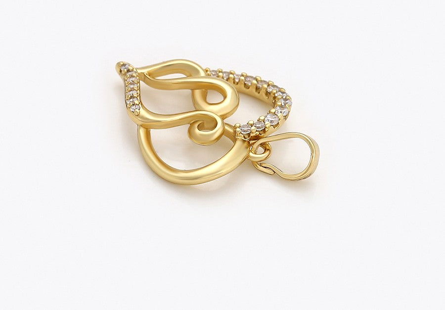 Solid 14k Gold Plated Infinity Heart Pendant with Pave Diamonds image 2