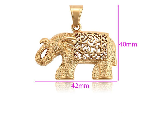 18K Gold Plated Lucky Elephant Pendant image 1