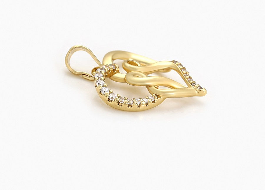 Solid 14k Gold Plated Infinity Heart Pendant with Pave Diamonds image 3