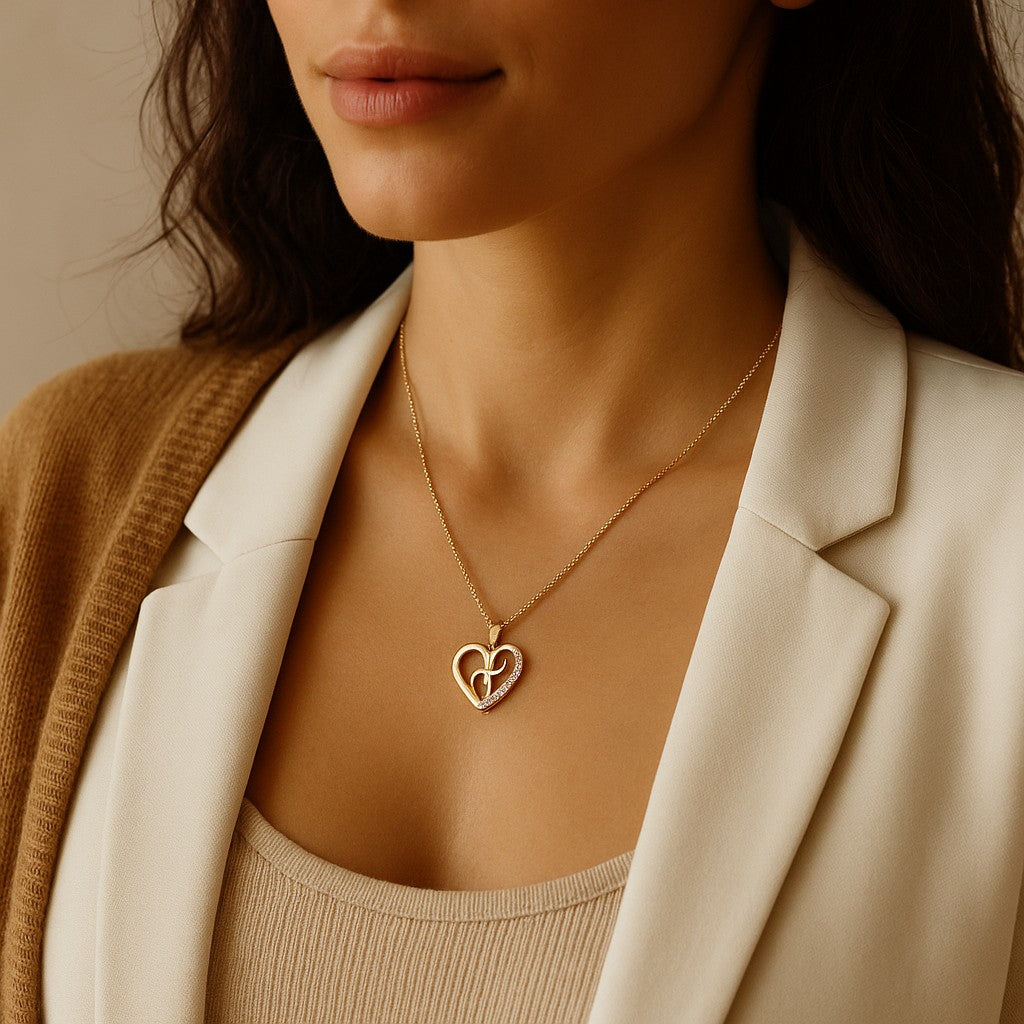 18K Gold Plated - Elegant Rose Gold Infinity Heart Pendant image 2