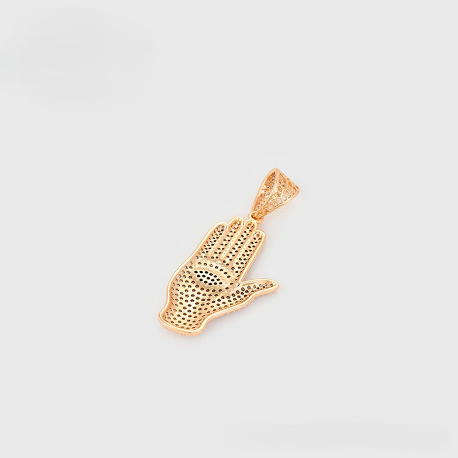 Sparkling Pave Hamsa Necklace Charm - 18K Gold Plated image 3