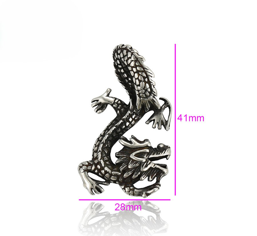 Antique Style Sterling Silver Eastern Dragon Pendant image 2