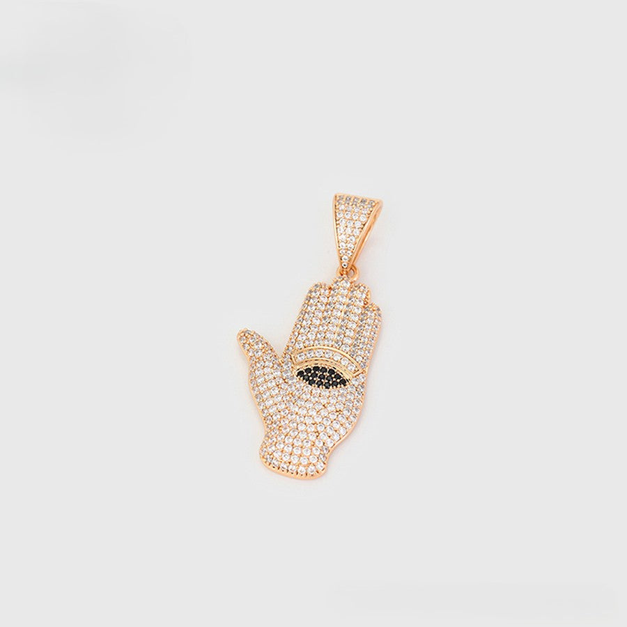 Sparkling Pave Hamsa Necklace Charm - 18K Gold Plated image 4