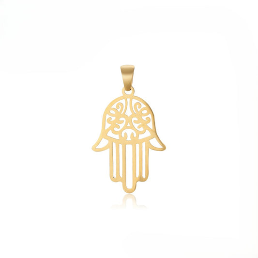 Protective 14K Gold Plated Hamas Hand Pendant image 0