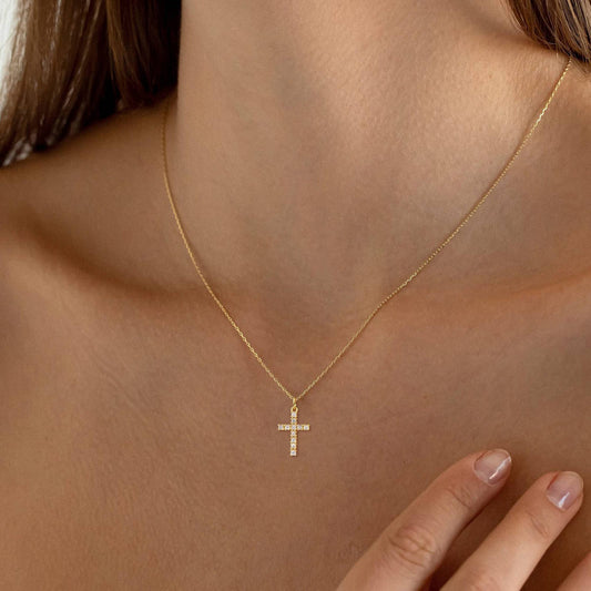 18K gold plated Stainless steel "Crosses" necklace image 1