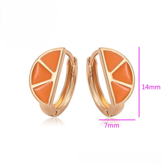 Orange Slice Hoop Earrings image 1