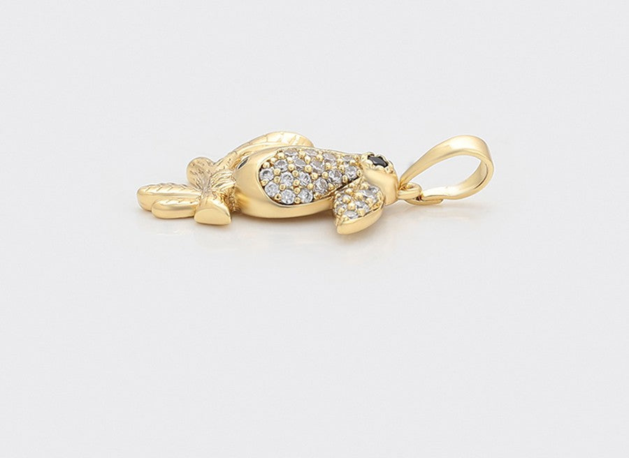 Golden Bird of Paradise Pendant - 14K Gold Plated image 4