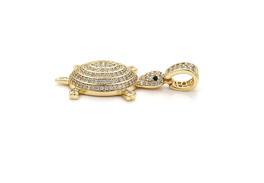 Men's / Women's Gold Crystal Turtle Pendant image 4
