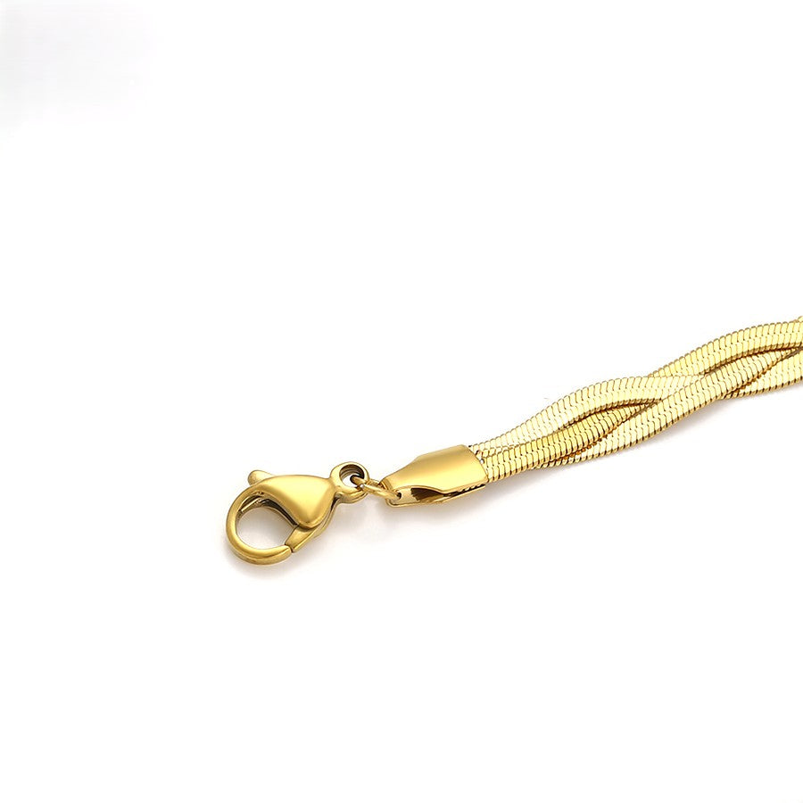 18K Gold Plated Braided Snake Chain Bracelet image 5