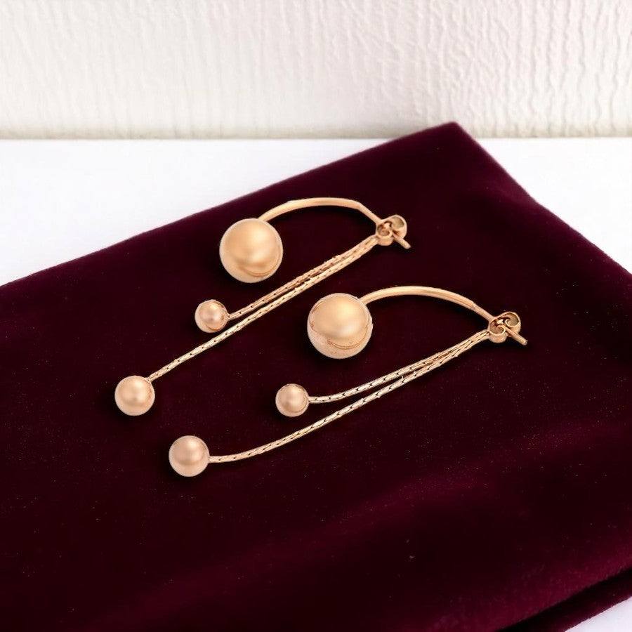 Rose Gold Plated Ball Chain Drop Earrings image 0