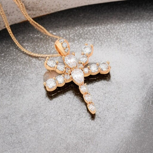 18K Gold Plated Dragonfly Pendant image 1