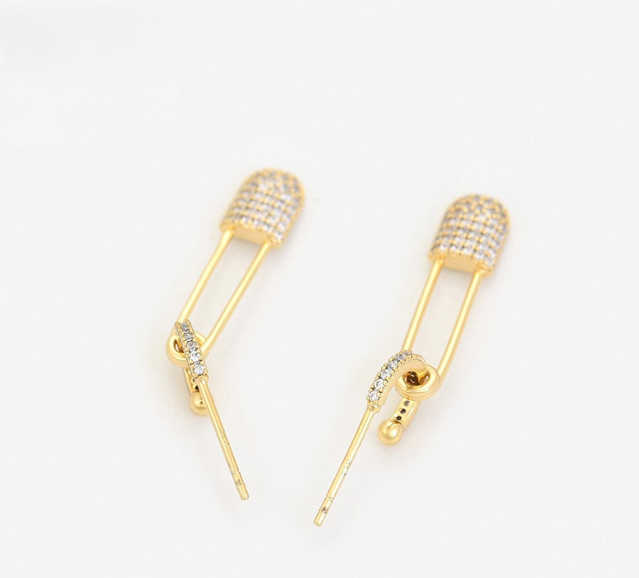 14k Gold Plated Pin Drop Earrings image 2