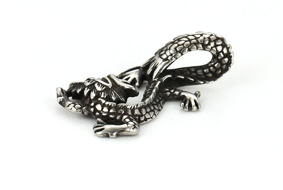 Antique Style Sterling Silver Eastern Dragon Pendant image 5