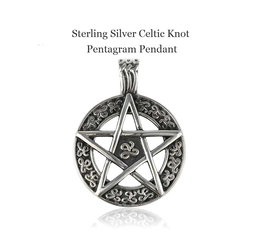 Sterling Silver Celtic Knot Pentagram Pendant image 0