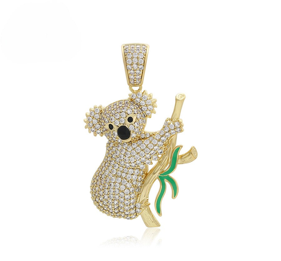 14K gold Plated Cute and Blingy Koala Bear Pendant image 0