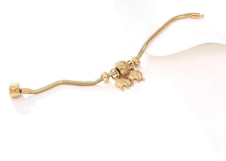 18K Rose Gold Elephant Charm Bracelet image 4