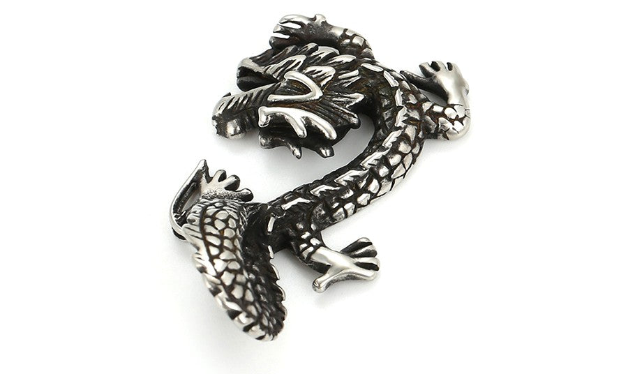 Antique Style Sterling Silver Eastern Dragon Pendant image 3