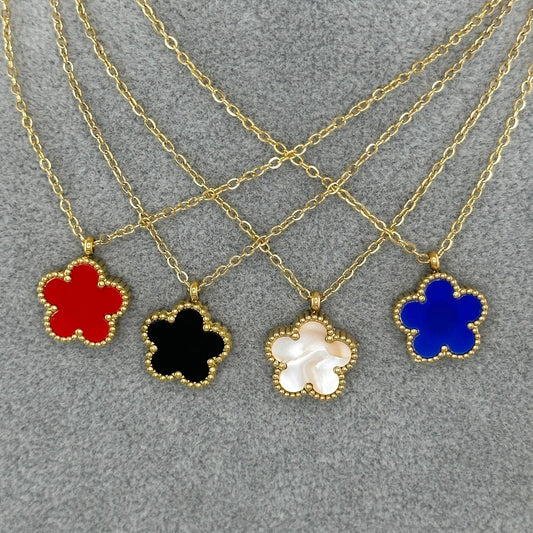 18K gold plated Stainless steel "Flower" necklace image 1