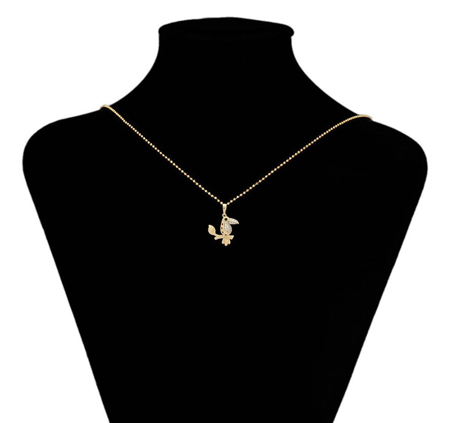 Golden Bird of Paradise Pendant - 14K Gold Plated image 1