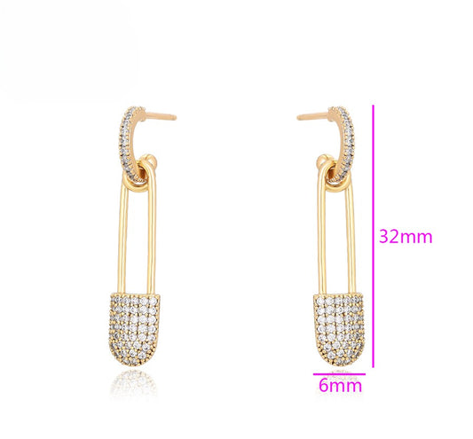 14k Gold Plated Pin Drop Earrings image 1