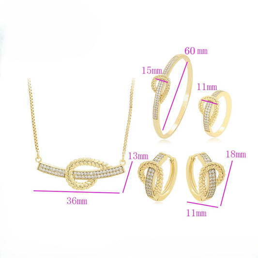 18K Gold Plated Love Knot Jewelry Set image 1