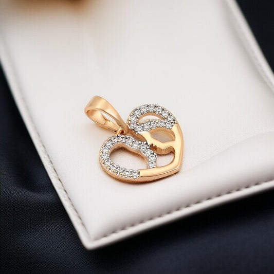 18K Gold Plated Heart Pendant image 1