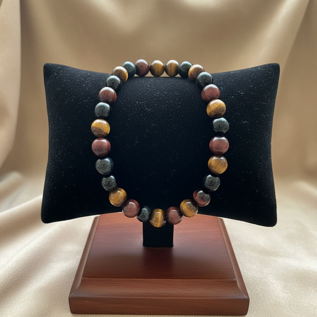 Tiger Eye Natural Stone Beads Bangle Healing Fengshui Gift