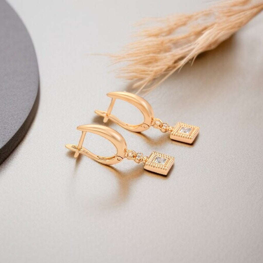 Elegant 18K Gold Plated Dangle Earrings image 2
