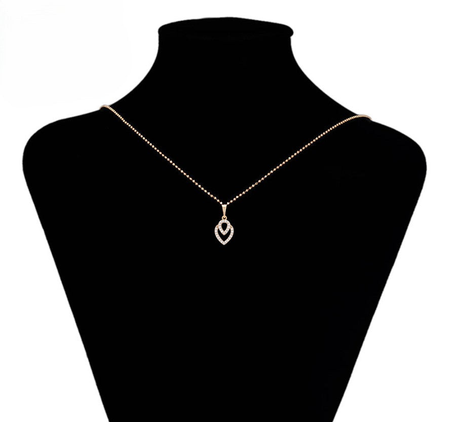 18K Gold Plated Interlocking Hearts Pendant with Pave Crystals image 4