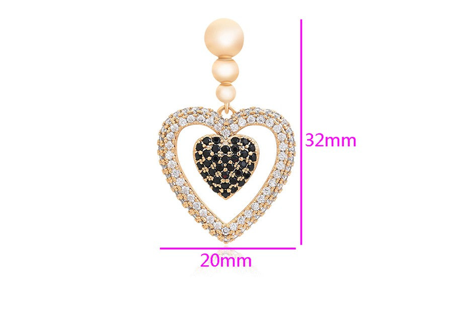 18K Gold Plated Pendant with Crystal Hearts image 2