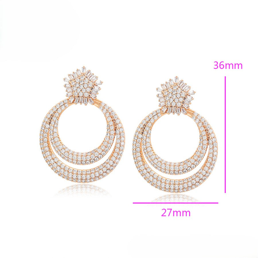 Gold Plated Multi-Layer Crystal Hoop Earrings image 2