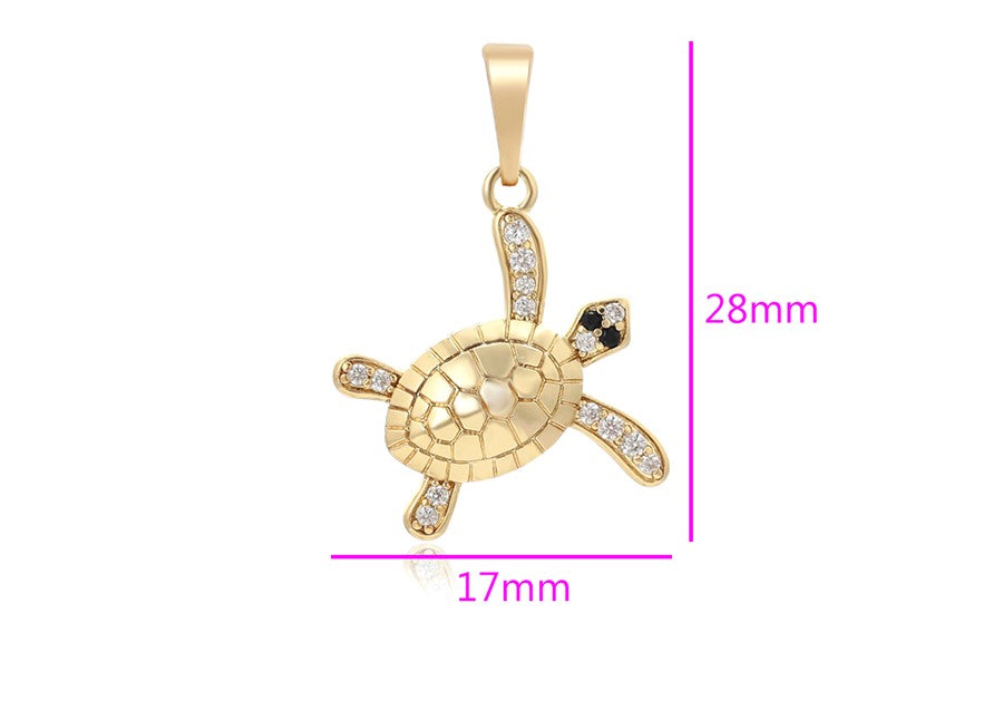 14K Gold Plated Turtle Pendant - Lucky Gold Turtle Pendant for Protection image 3