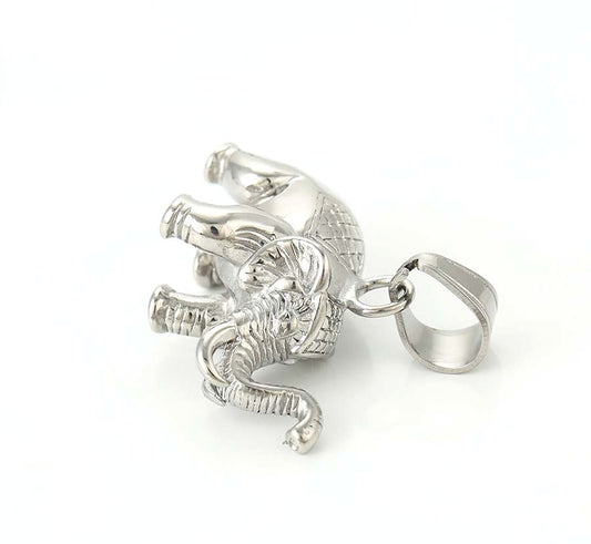 Sterling Silver Elephant Pendant Necklace - Good Luck Charm image 1