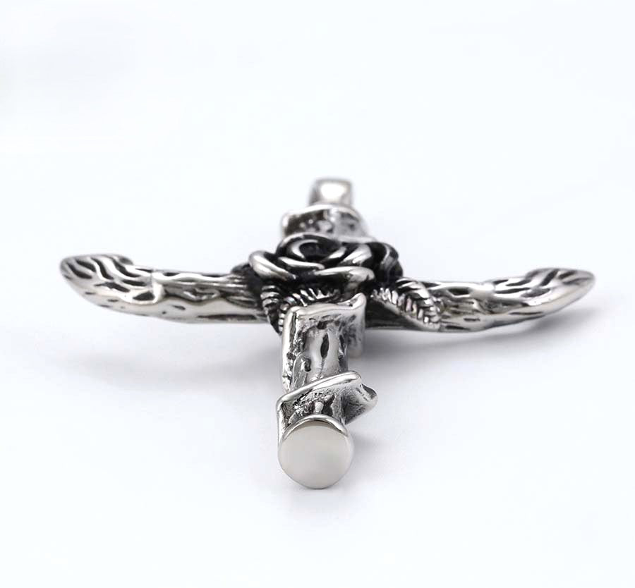 Sterling Silver Rose Cross Pendant image 4