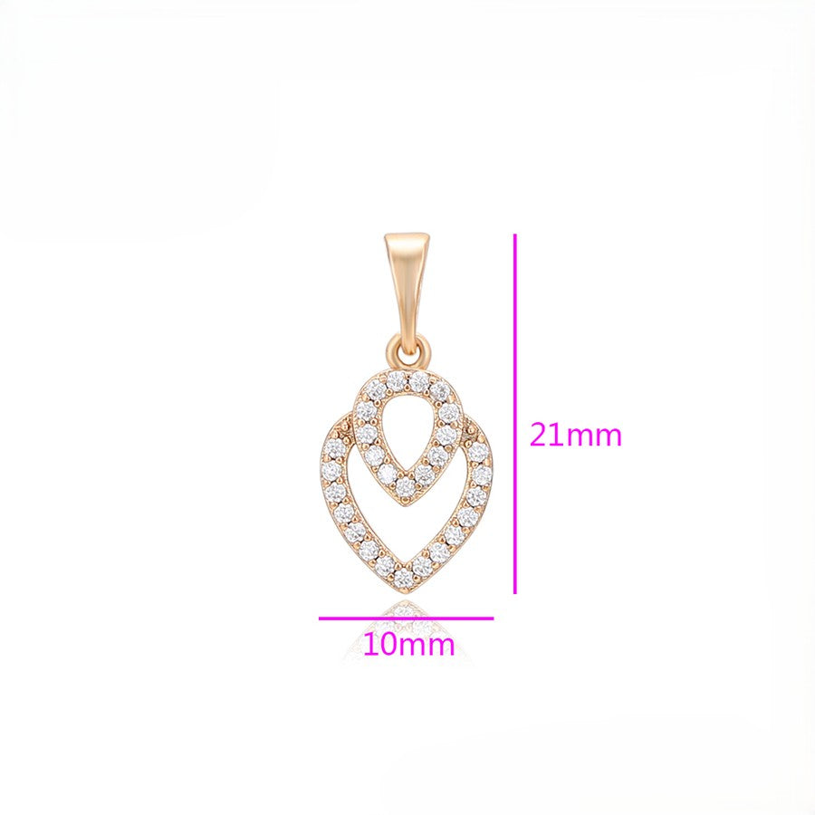 18K Gold Plated Interlocking Hearts Pendant with Pave Crystals image 2