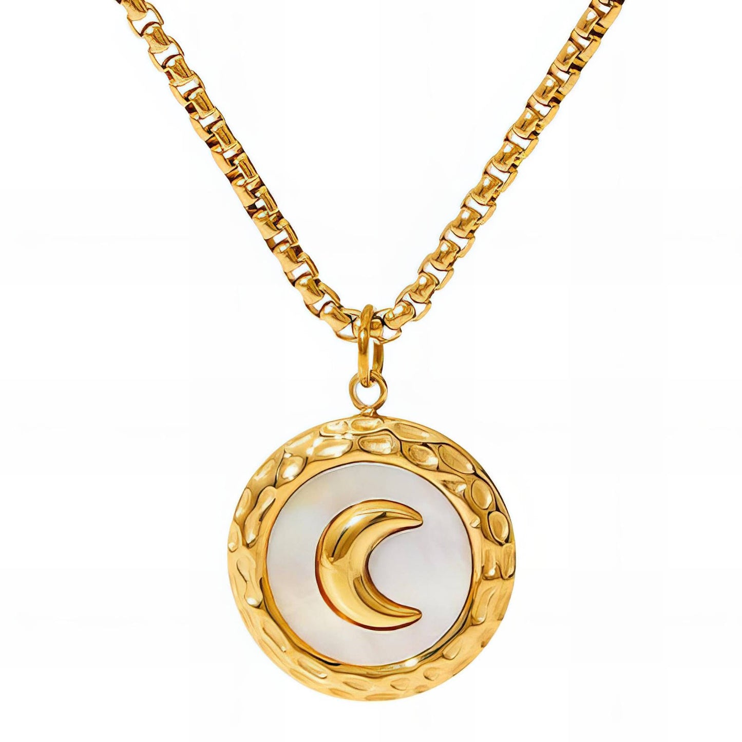 18K gold plated Stainless steel "Crescent" necklace, image 0