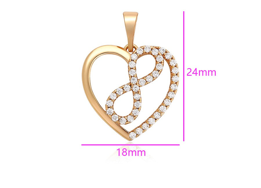 18K Gold Plated - Elegant Rose Gold Infinity Heart Pendant image 3
