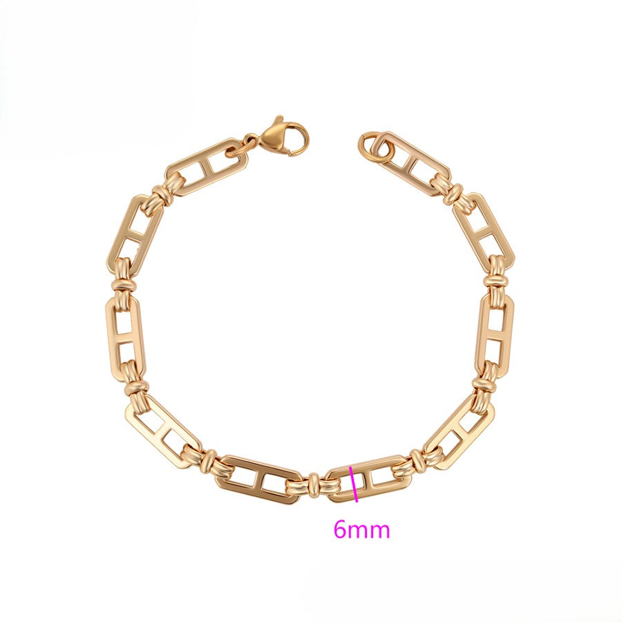 18K Gold Plated Mariner Link Bracelet image 1