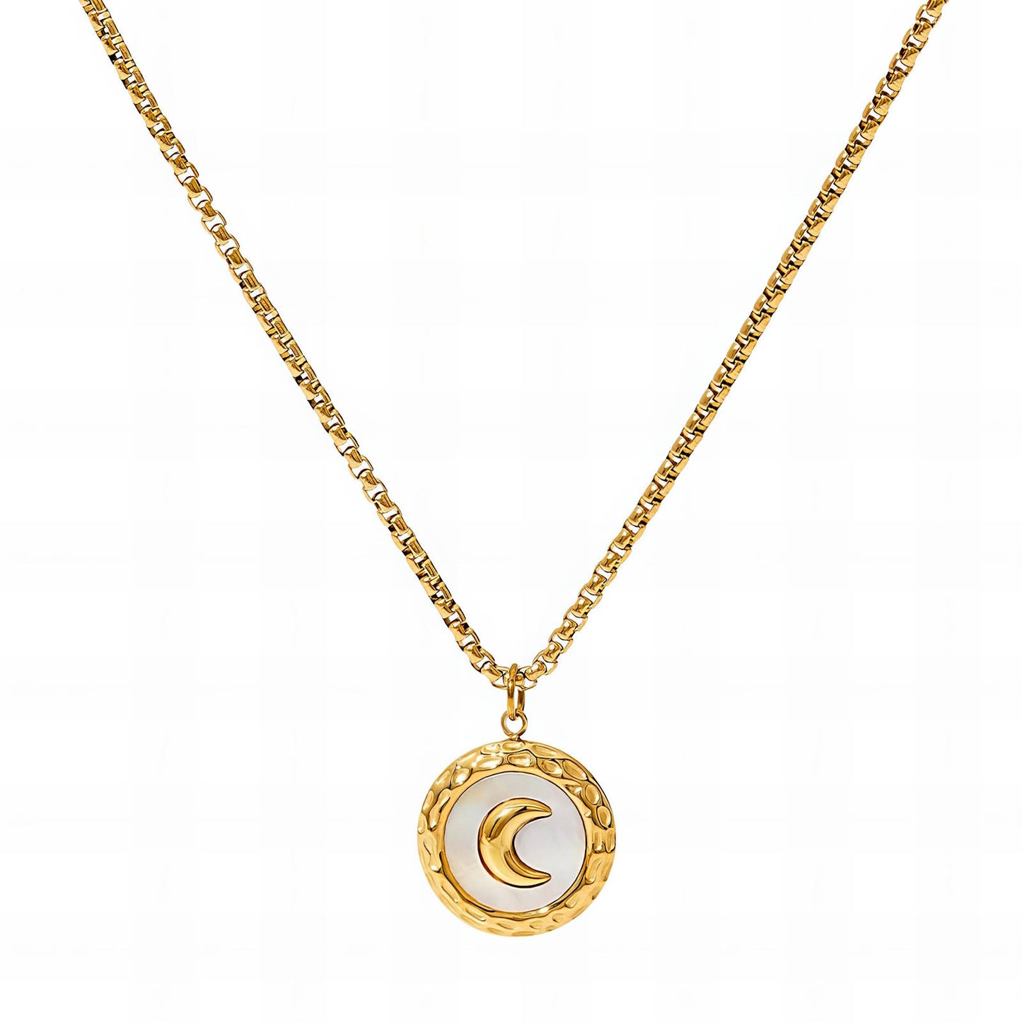 18K gold plated Stainless steel "Crescent" necklace, image 1