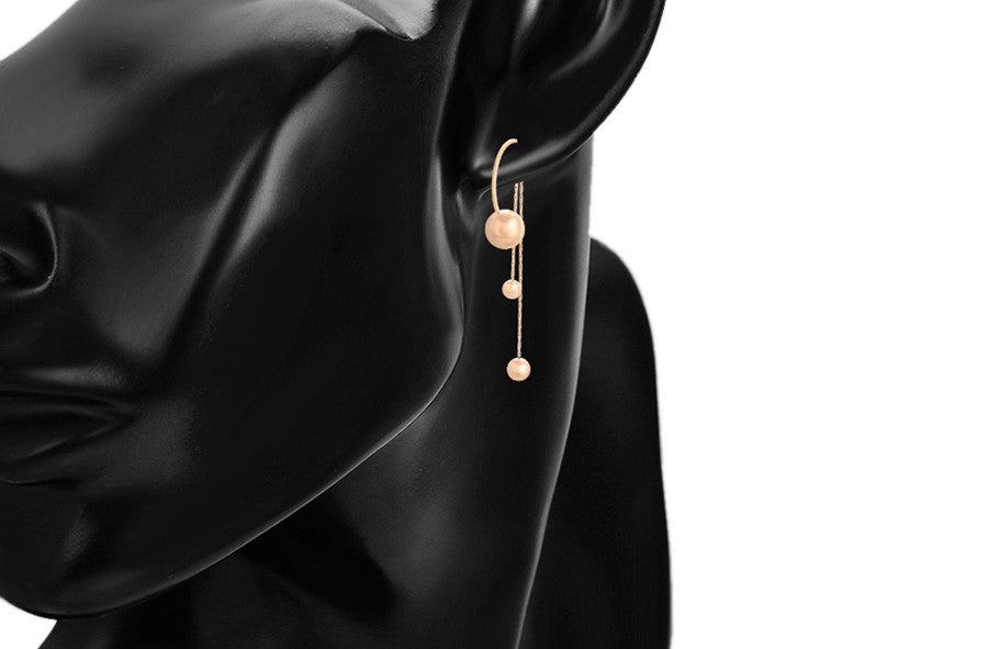 Rose Gold Plated Ball Chain Drop Earrings image 3