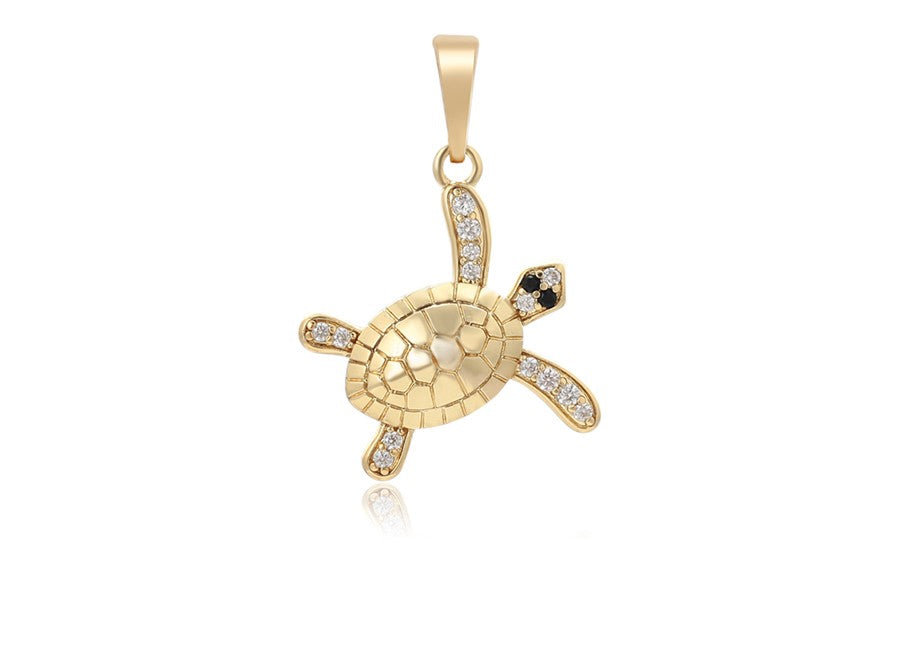 14K Gold Plated Turtle Pendant - Lucky Gold Turtle Pendant for Protection image 2