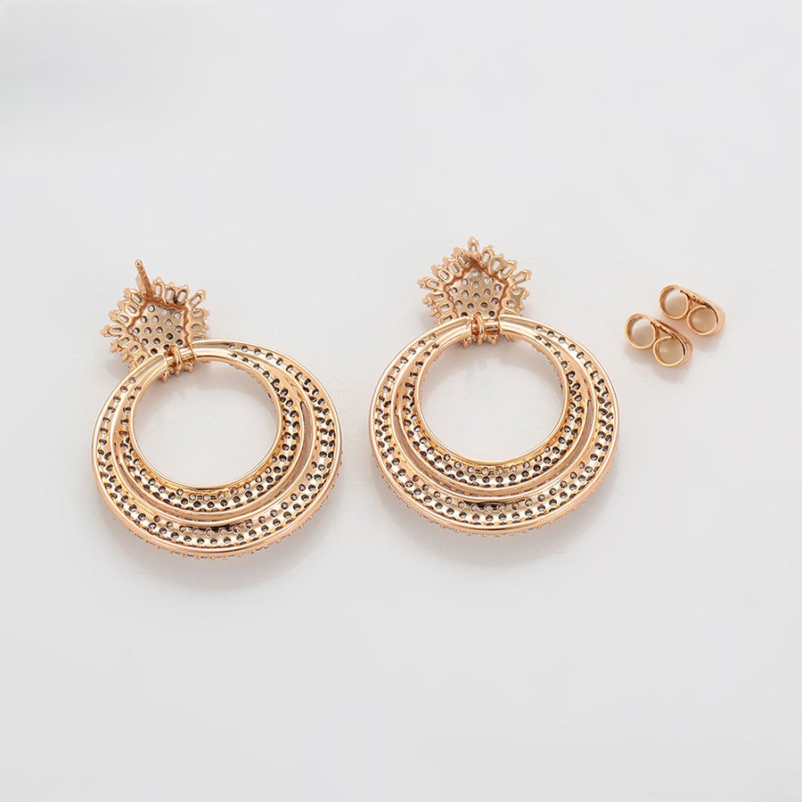 Gold Plated Multi-Layer Crystal Hoop Earrings image 3