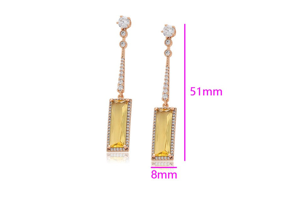 18K Gold Plated Citrine and Crystal Drop Earrings image 4